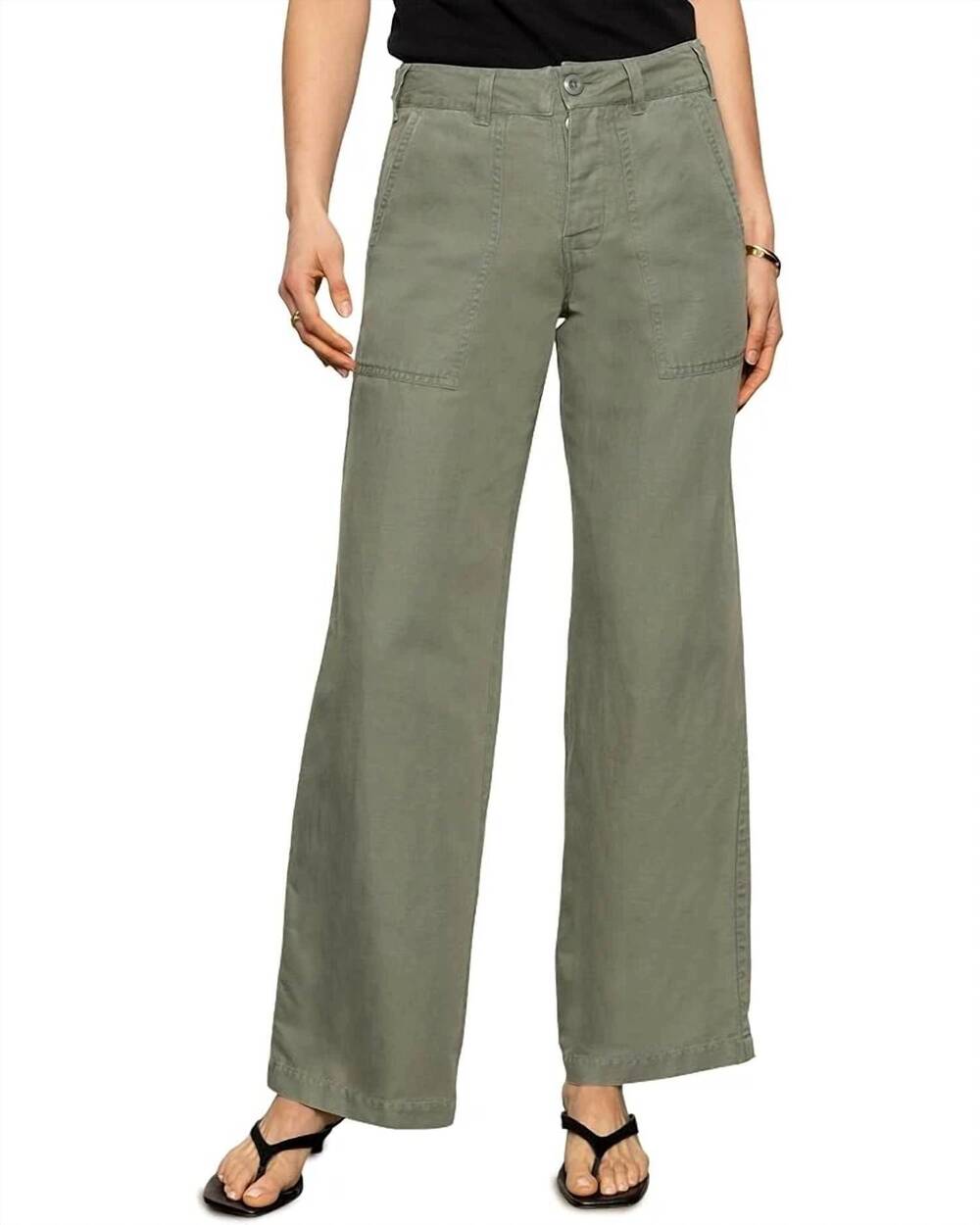 NEW SANCTUARY mid-rise wide leg pant in dark spruce